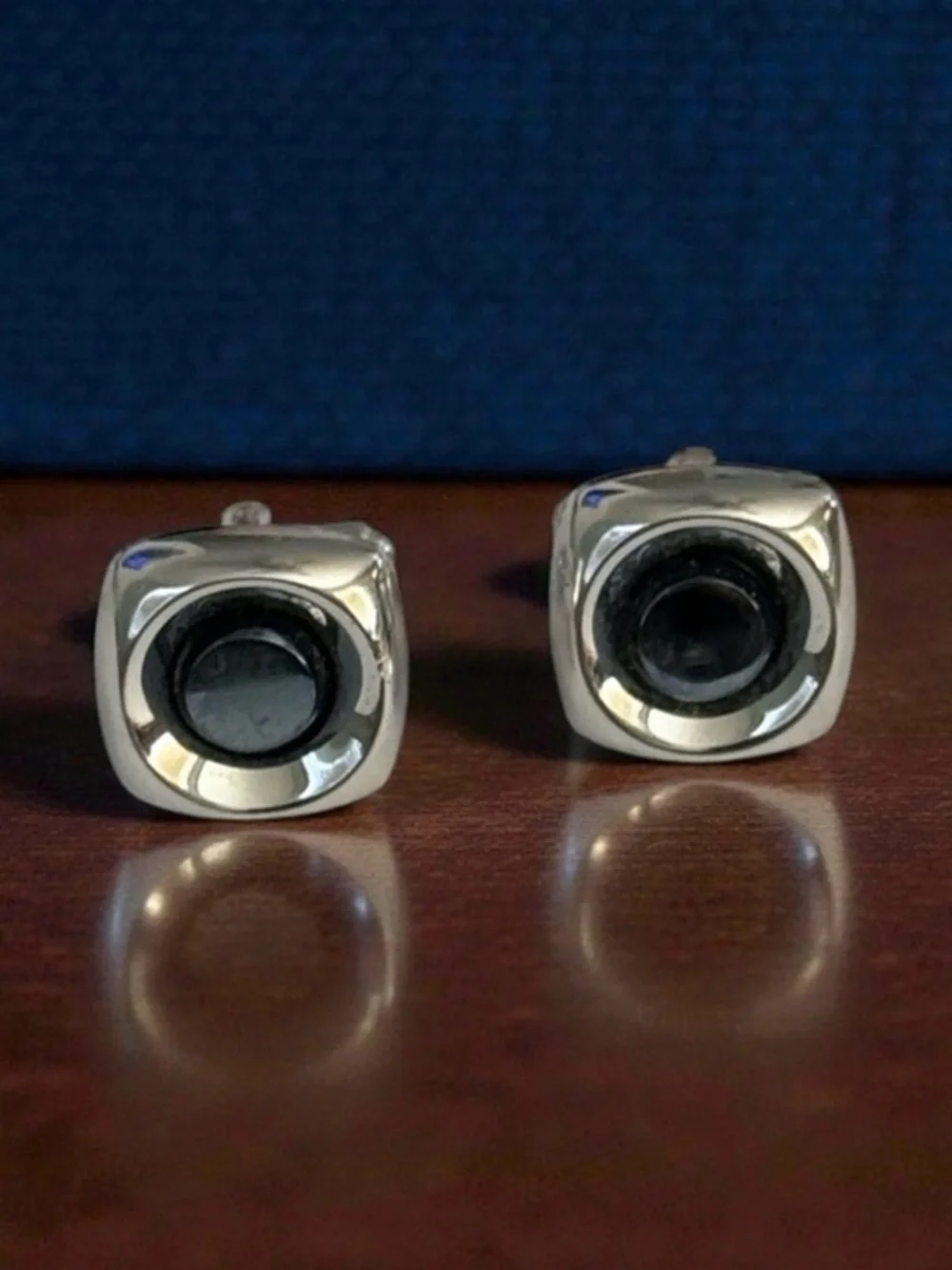🫶🏻 Vintage Hickok MCM Hematite Silver & Black Cufflinks